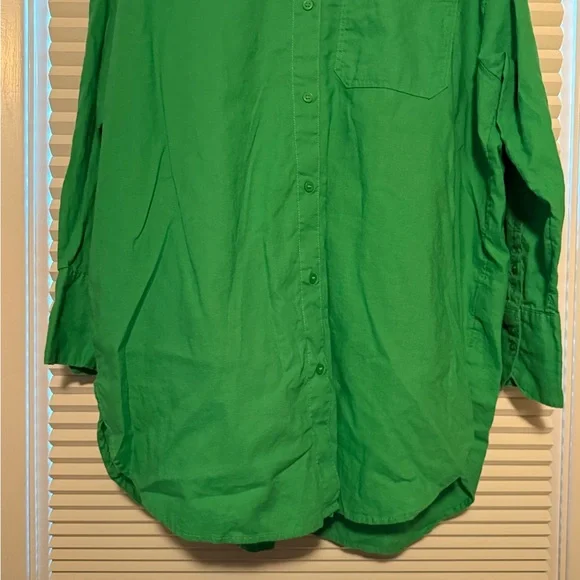 H&M Oversized Linen Button-Up Shirt Women’s Size M - Picture 6 of 10